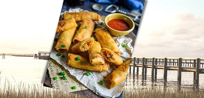 Try this trendy, funky Chesapeake Bay Crab Cake Egg Rolls recipe.