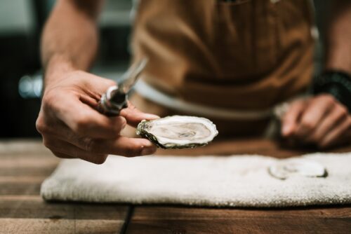 shucked oysters - chincoteague island va