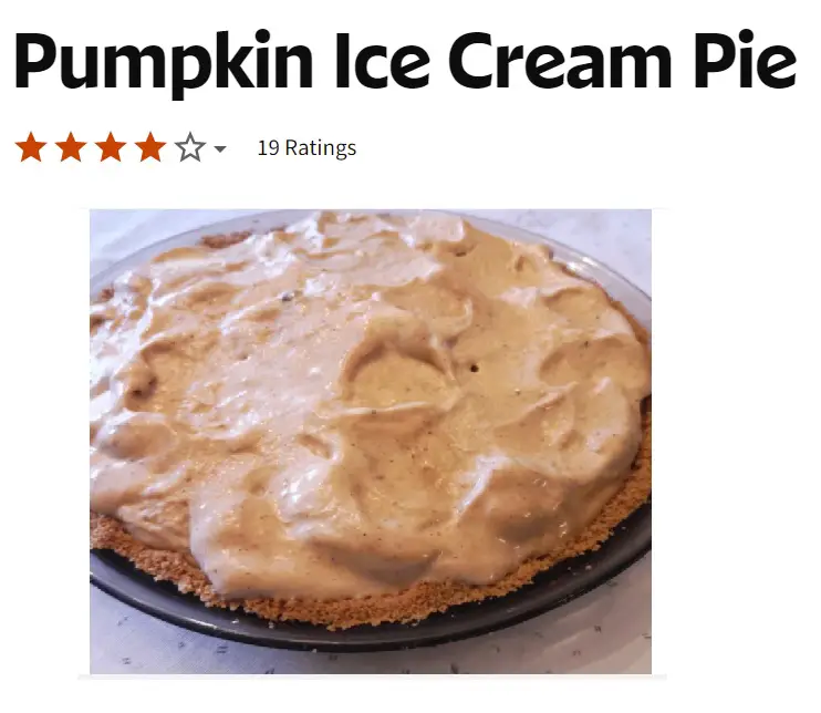 ice cream pumpkin pie recipe