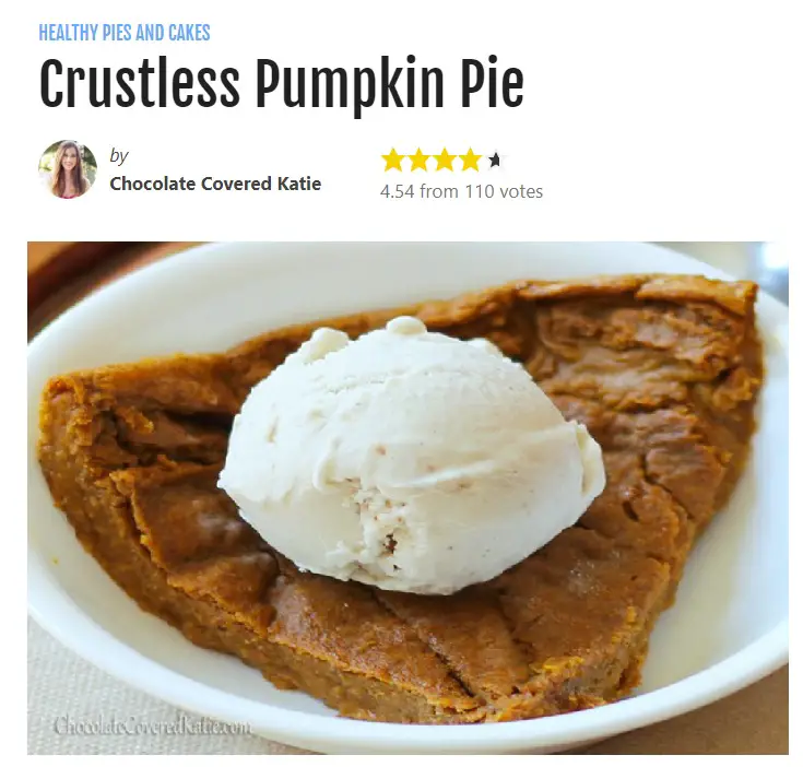 healthy crustless pumpkin pie recipe